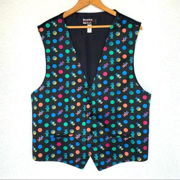 NWOT rare ‘80s designer teddy bear adjustable multicolored luxury vest - Picture 1 of 4
